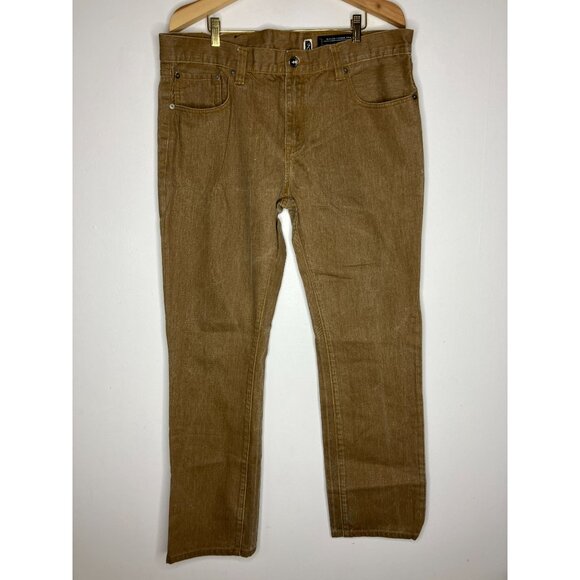 Marc Ecko Mens Size 38 Light Brown Slim Denim Jeans Slim Fit 38x30 - Picture 1 of 10